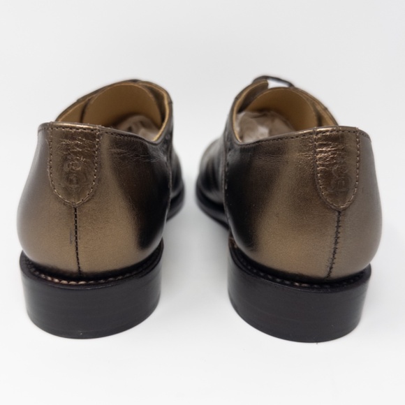 The Office of Angela Scott Ms Presley Bronze Lace Up Derby Oxford Loafer Size 37 - Picture 5 of 6